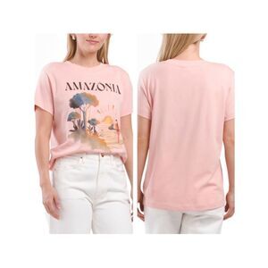 FARM Rio Light Pink Amazonia Graphic Front Short Sleeve Tee